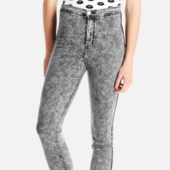 American Apparel Black Acid Wash Easy Jeggings Jeans M - Picture 3 of 6